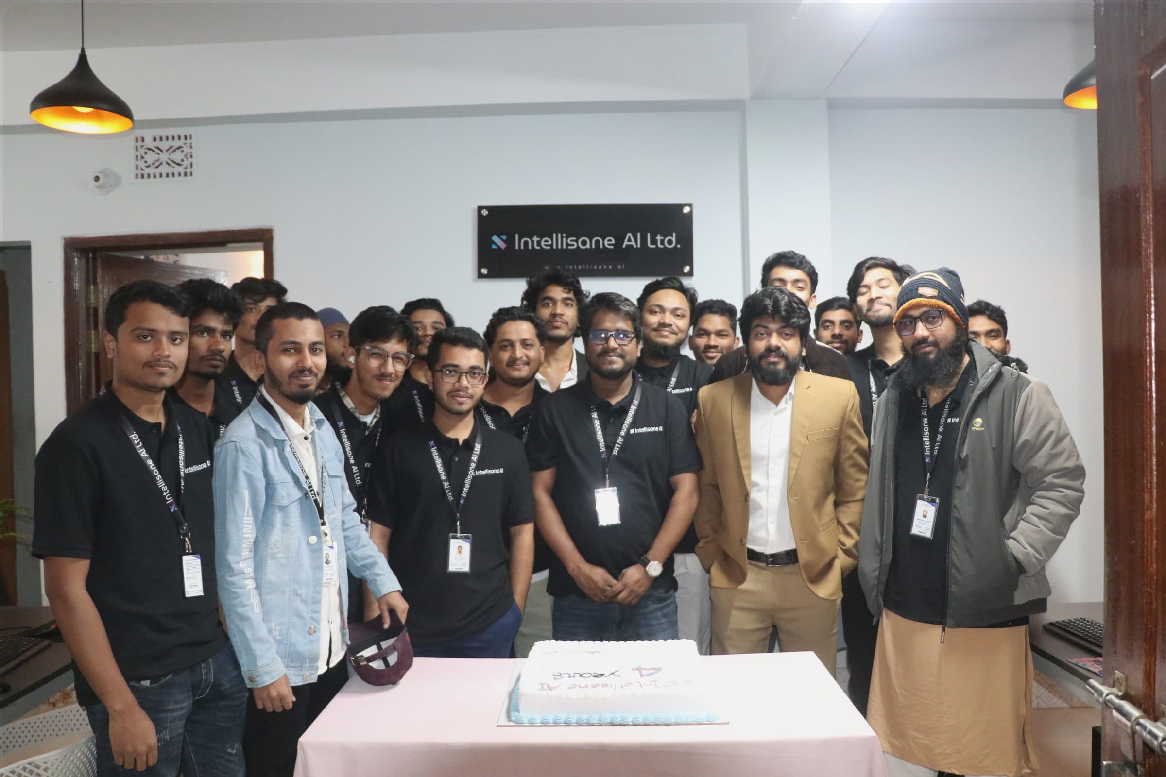 Team celebration at Intellisane AI