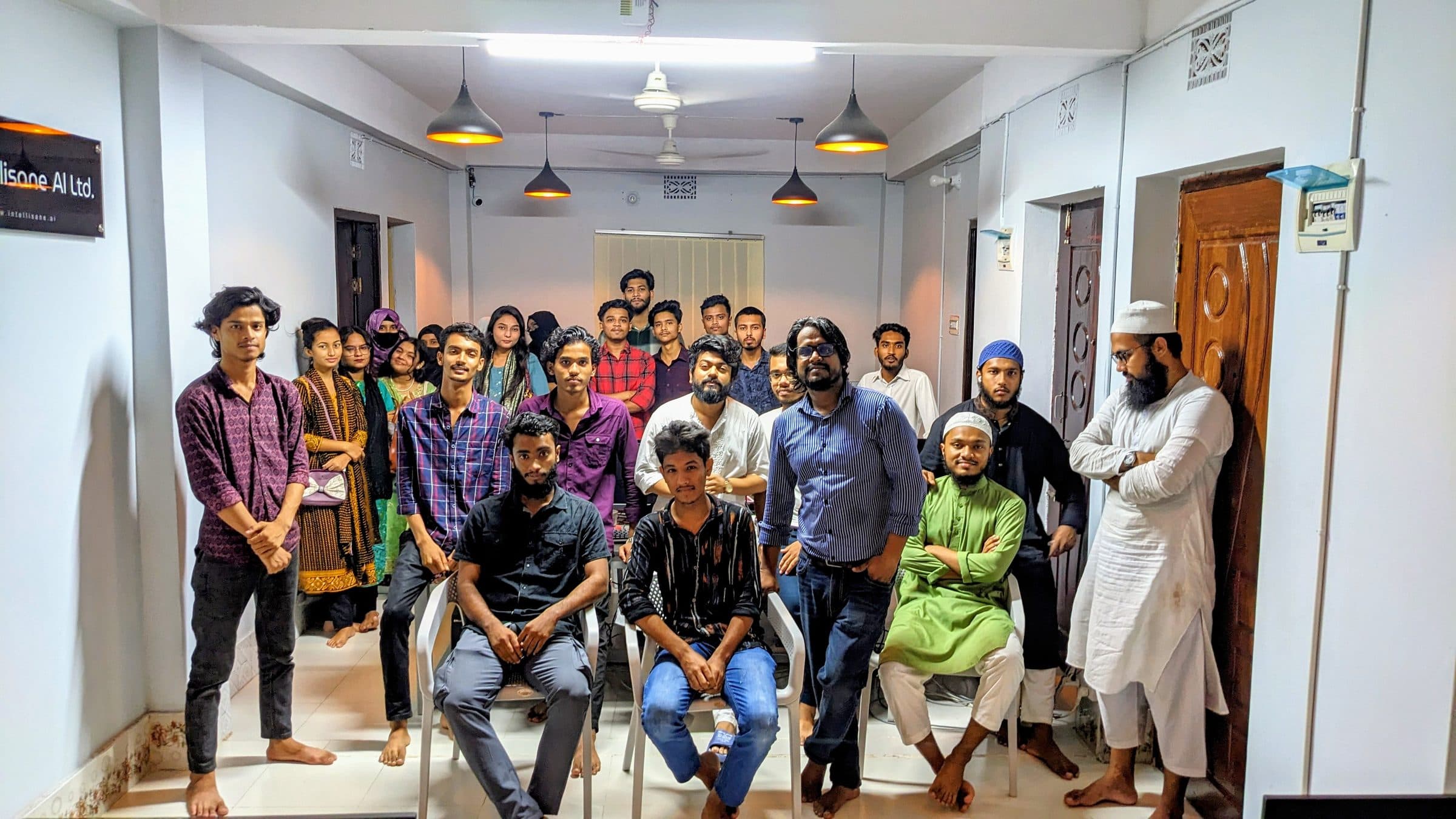 The Intellisane AI team gathered in the office